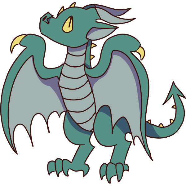 a teal wyvern